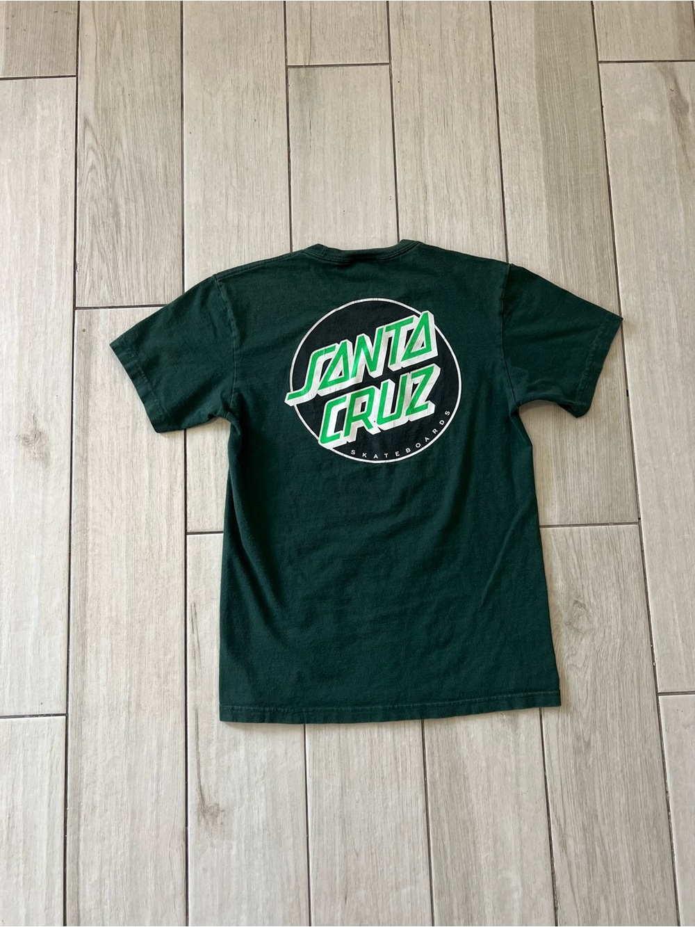 SANTA CRUZ CLASSIC DOT GRAPHIC T-SHIRT Men's Small FOREST/NEON GREEN